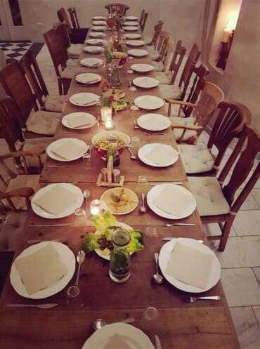 Table laid for 'Eat Together' event